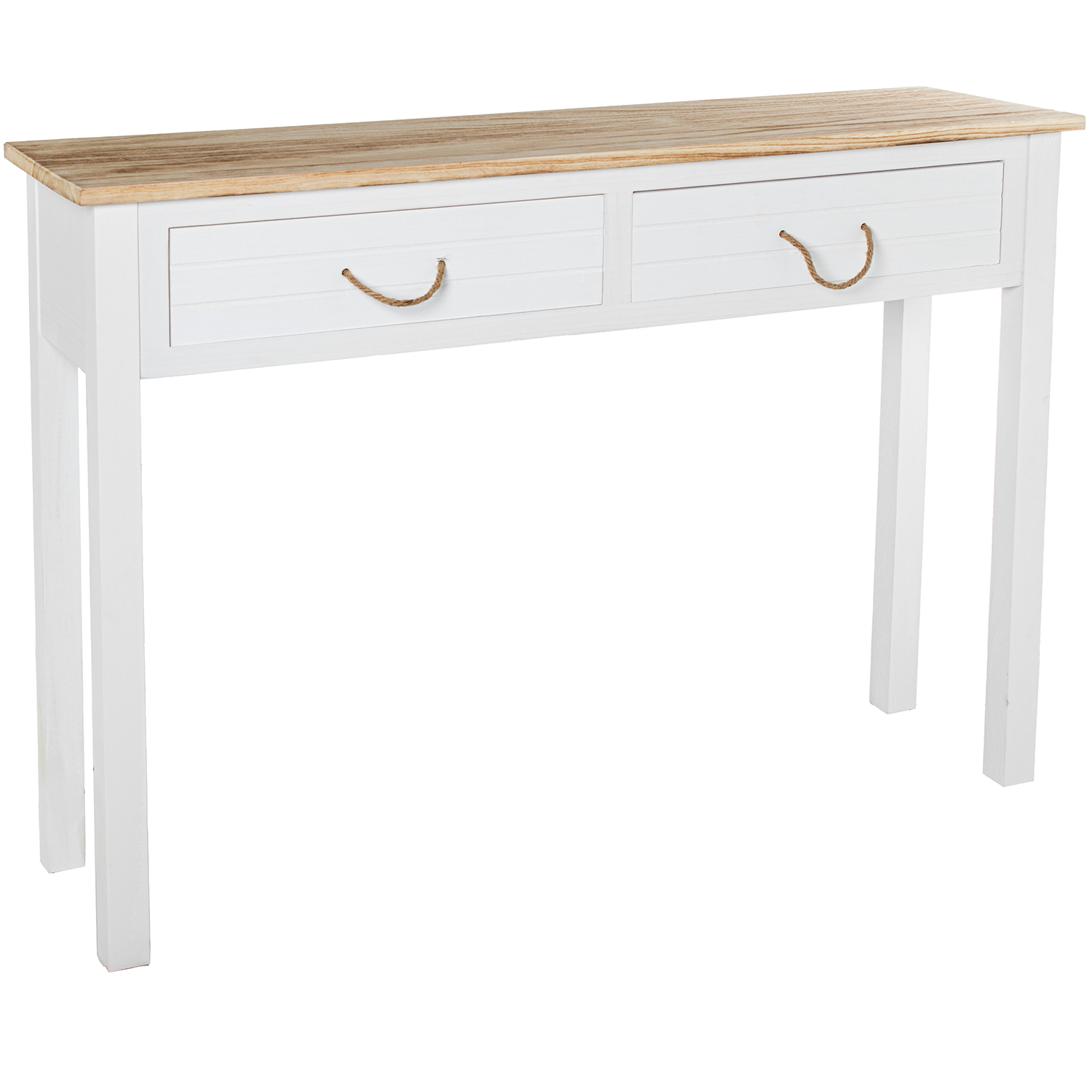 MESA DE ENTRADA C/2 CAJONES MADERA BLANCA