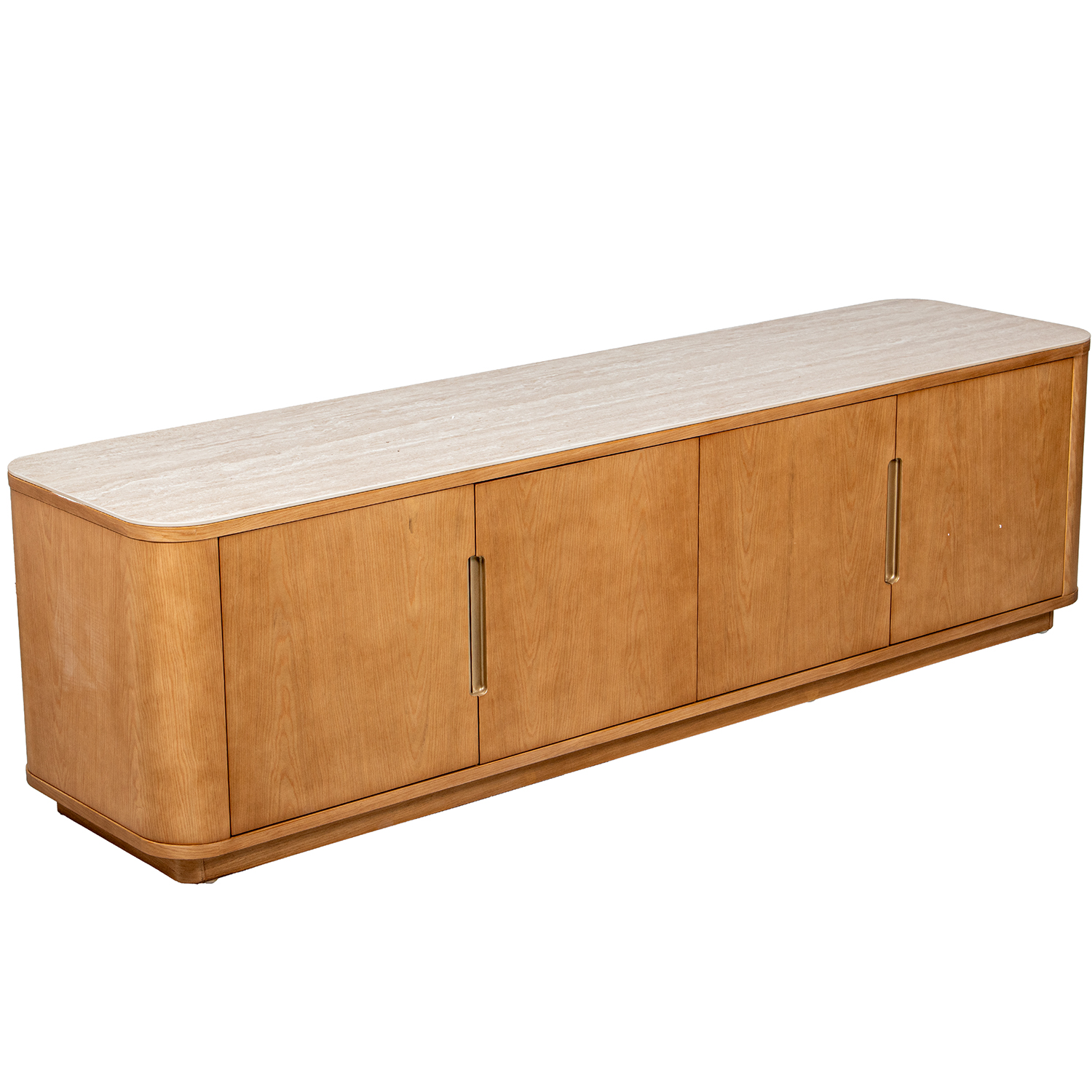 MESA TV MADERA ROBLE C/4 PUERTNES Y 3 PUERTAS