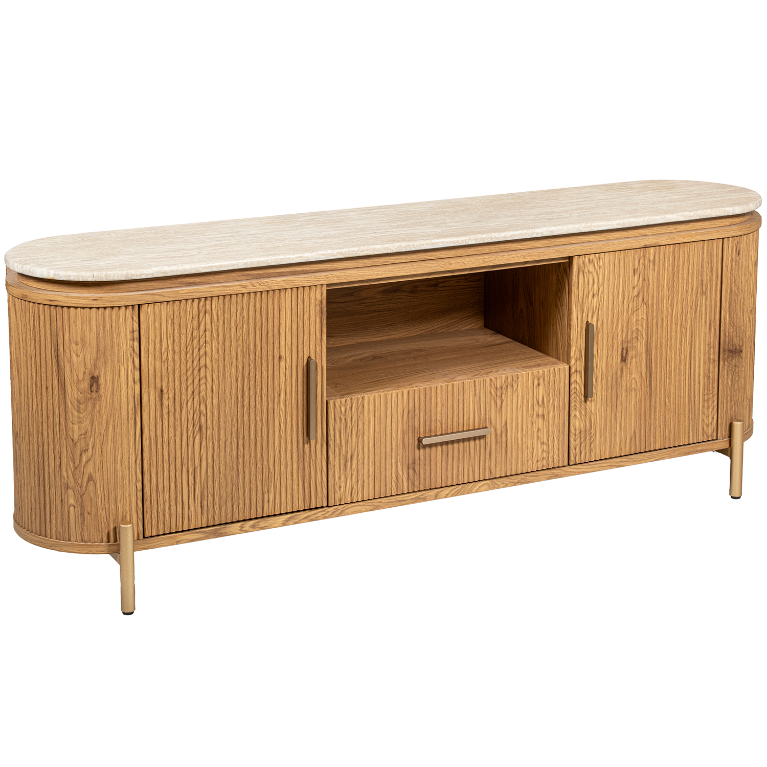 MUEBLE TV MADERA DM COLOR ROBLERA BLANCO LACADO +91233+91234