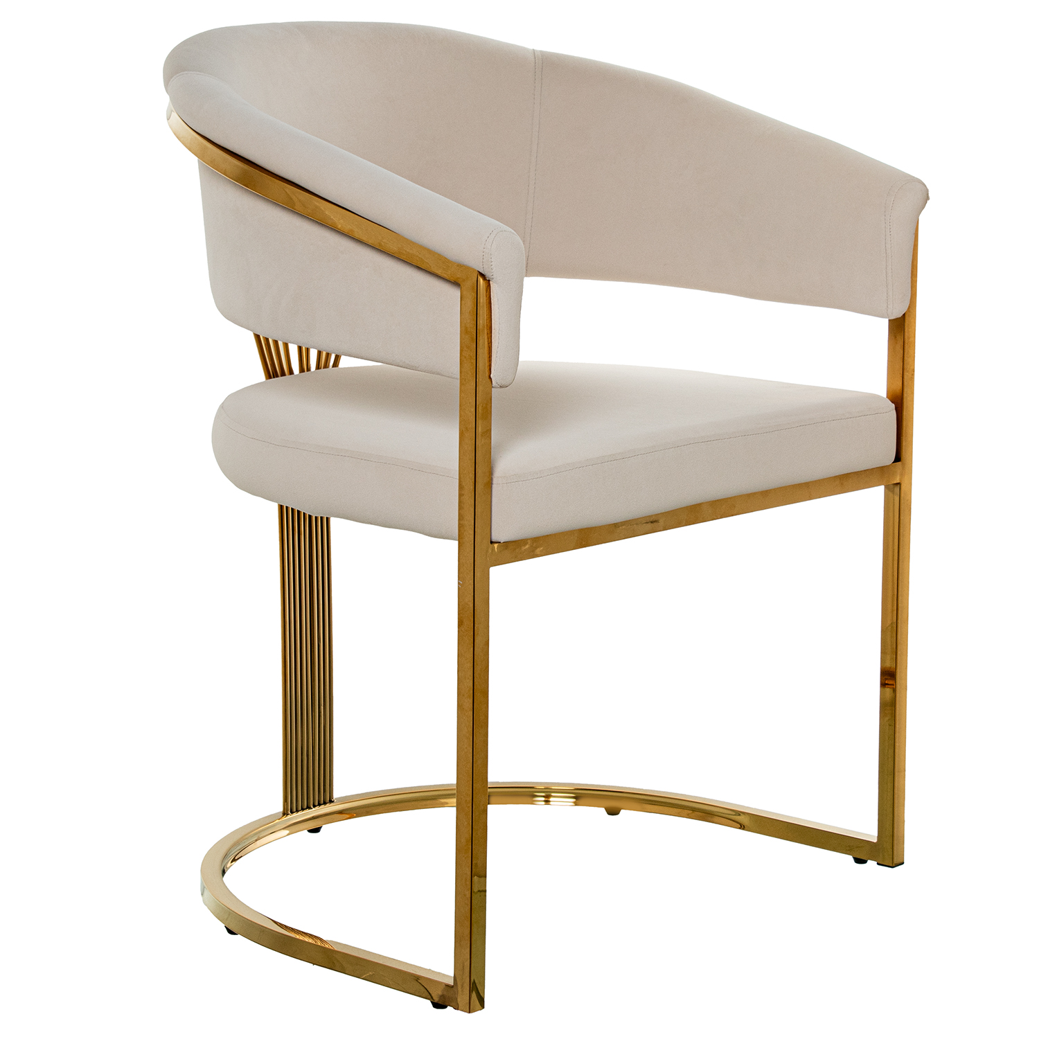 SILLA PATAS ACERO INOX.DORADOBLE COLOR BEIGE +95084