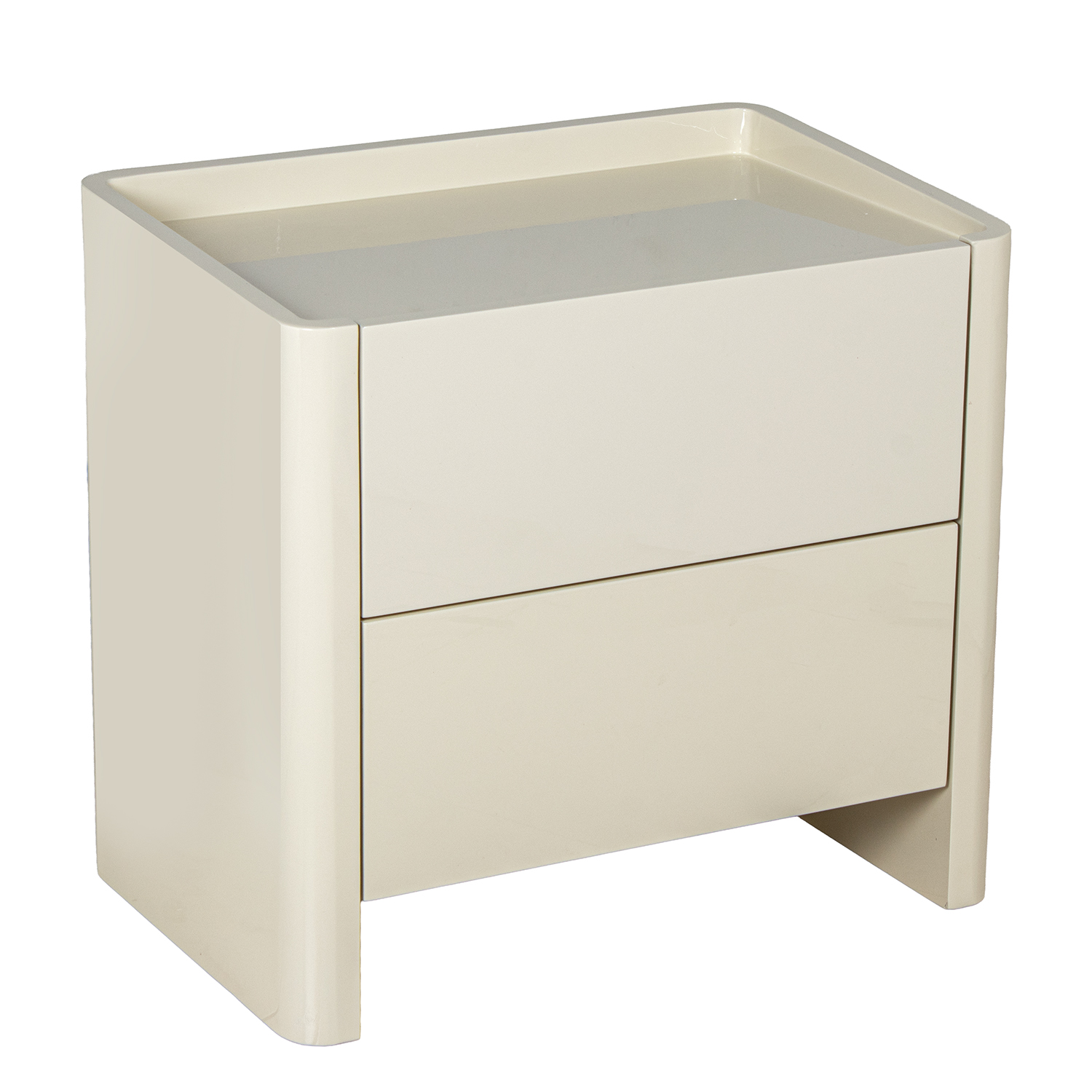 MESA DE NOCHE MADERA LACADA BLDM+ CHAPA MAD. CAUCHO