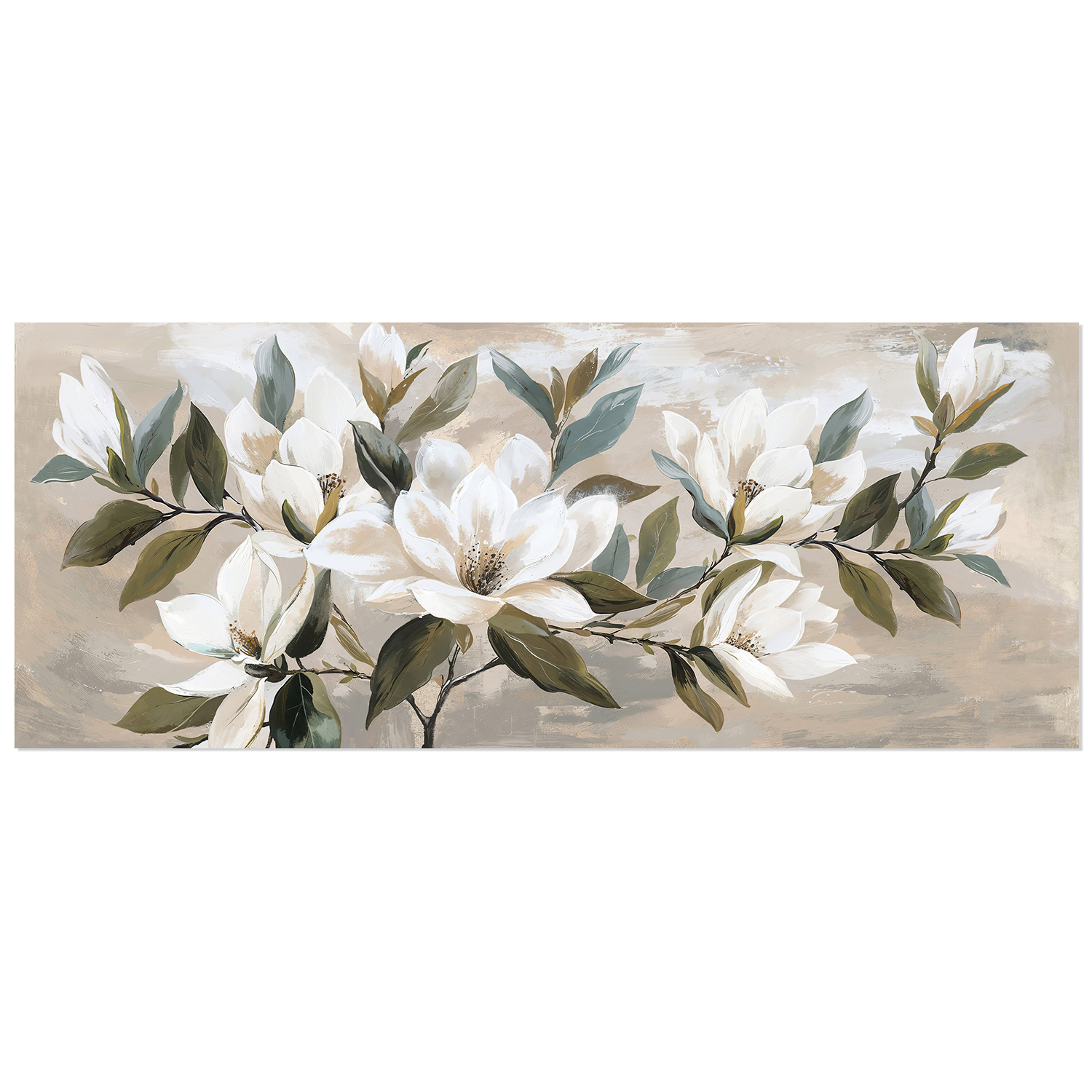 CUADRO LIENZO 60X150CM FLORES
