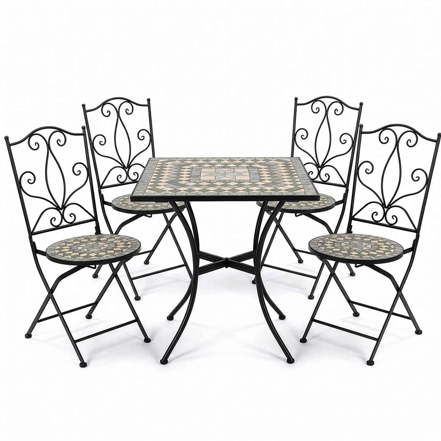 SET MESA Y 4 SILLAS JARDIN PIECREMA
