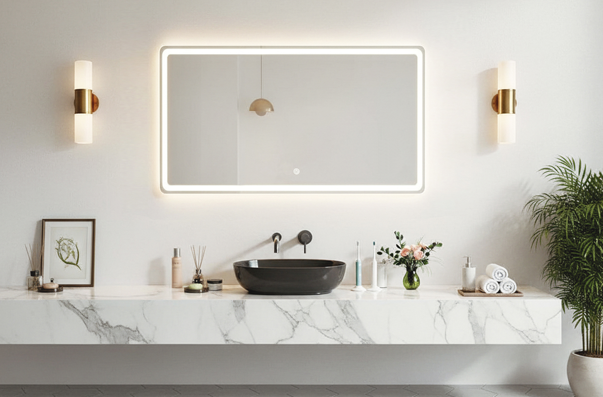 ESPEJO PARED CON ILUMINACION LED WATERPROOF 80 x 60 CM. - Imagen 2
