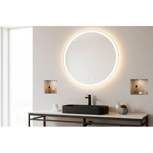 ESPEJO REDONDO CON ILUMINACION LED WATERPROOF 80 CM ANTIVAHO