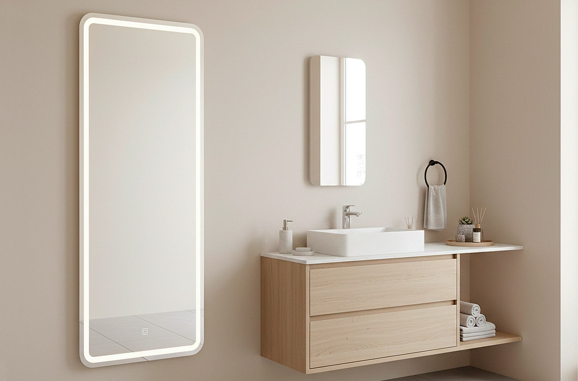 ESPEJO PARED CON ILUMINACION LED SCARLETT 65 X 165 CM