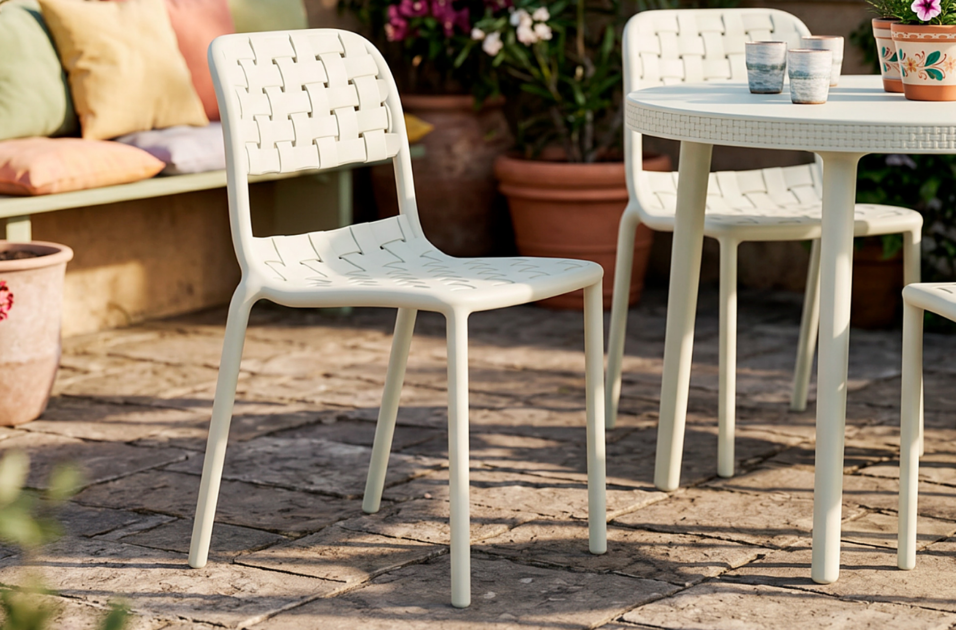 SILLA DE EXTERIOR BORA BLANCO CREMA