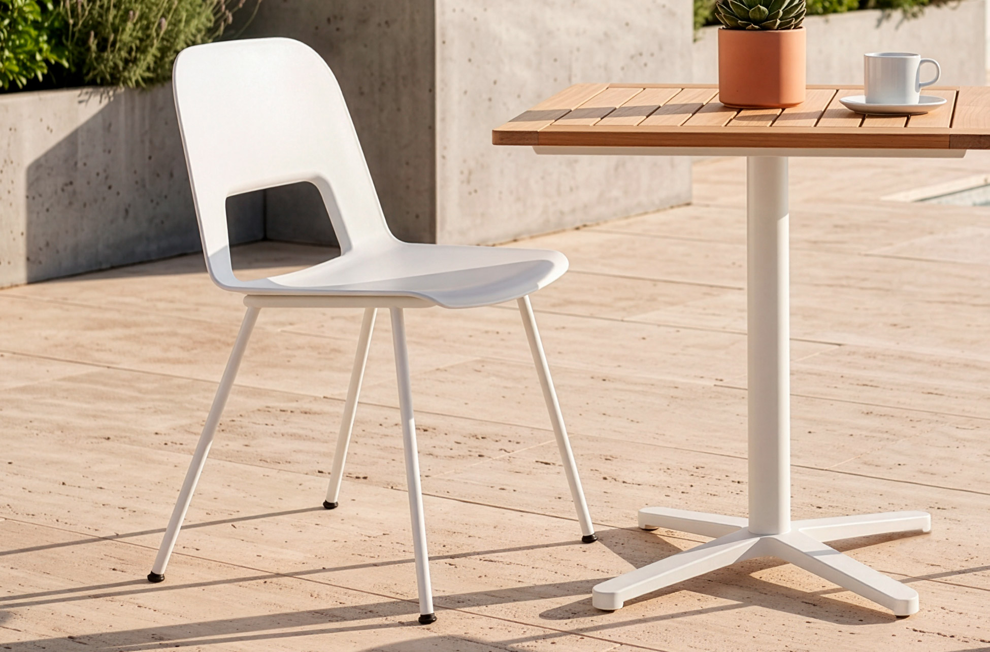 SILLA DE EXTERIOR ZIP BLANCO
