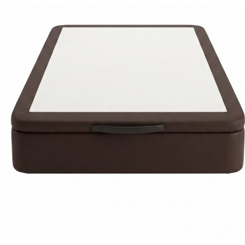 Canapé abatible con desplazamiento en polipiel chocolate 150 x 190 cm