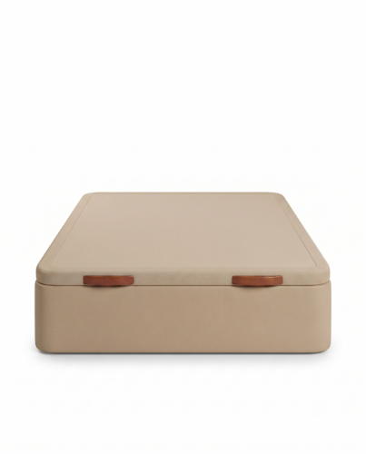 Canapé abatible JJ Eco Curvo en polipiel beige 135 x 190 cm