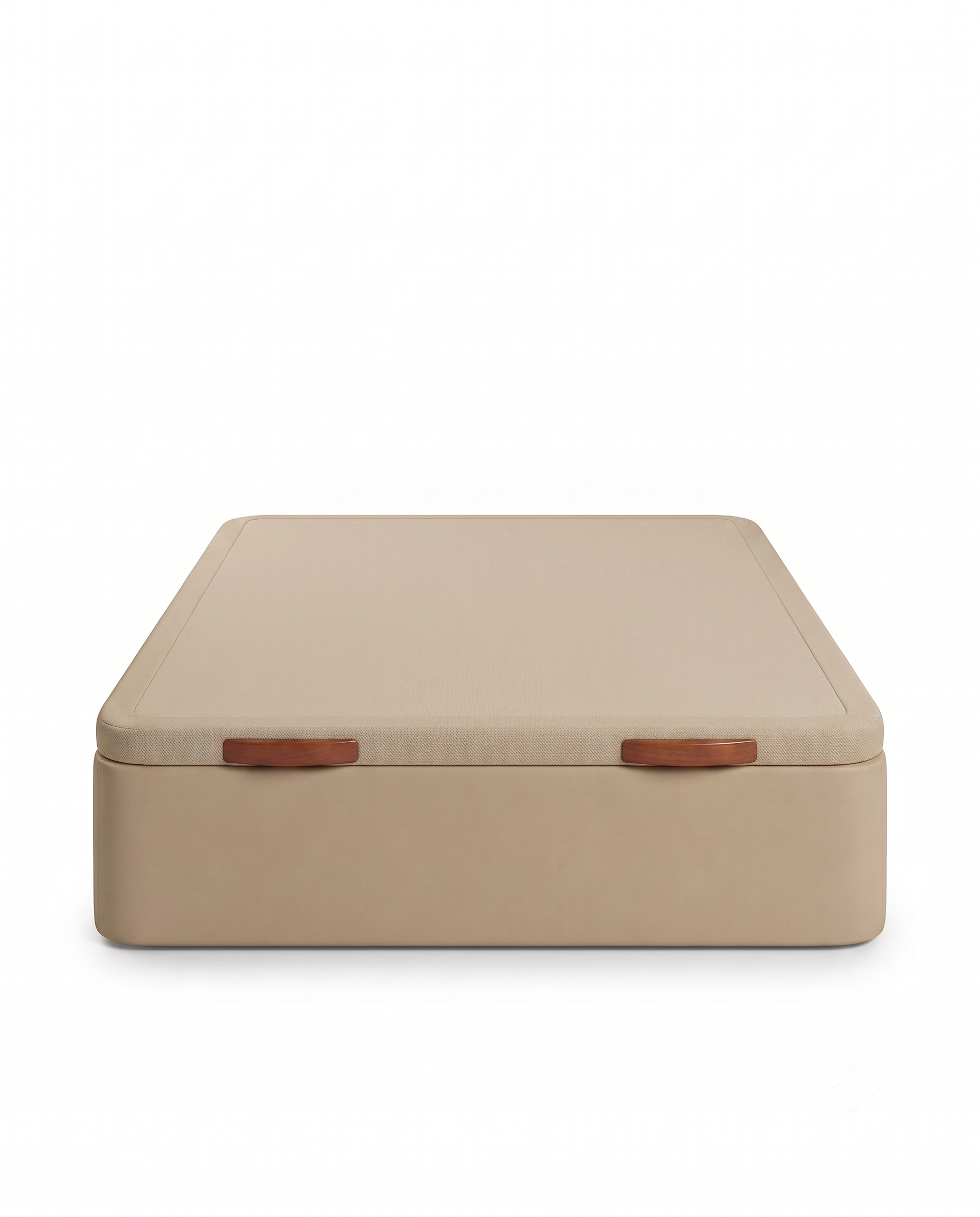 Canapé abatible JJ Eco Curvo en polipiel beige 135 x 190 cm