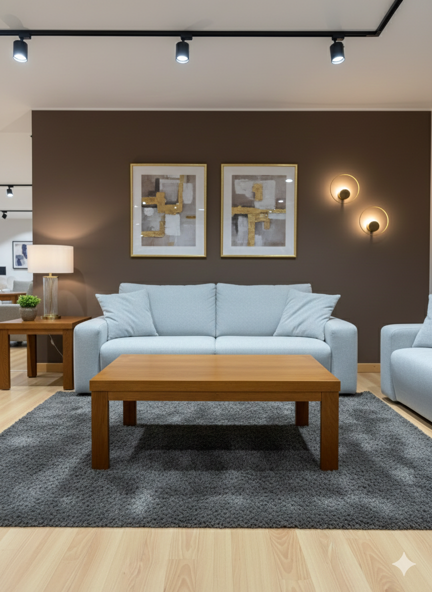 Mesa de centro rectangular madera robusta