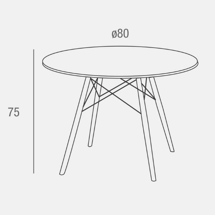 MESA COMEDOR MOD. ISLANDIA 80 CM DIAMETRO - Imagen 4