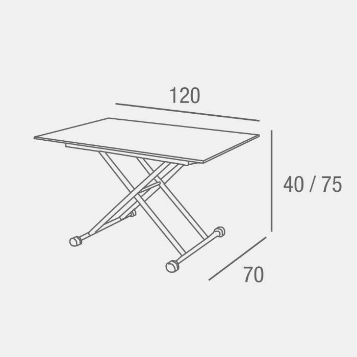 MESA CENTRO ELEVABLE MOD. SAVILA CRISTAL BLANCO - Imagen 3