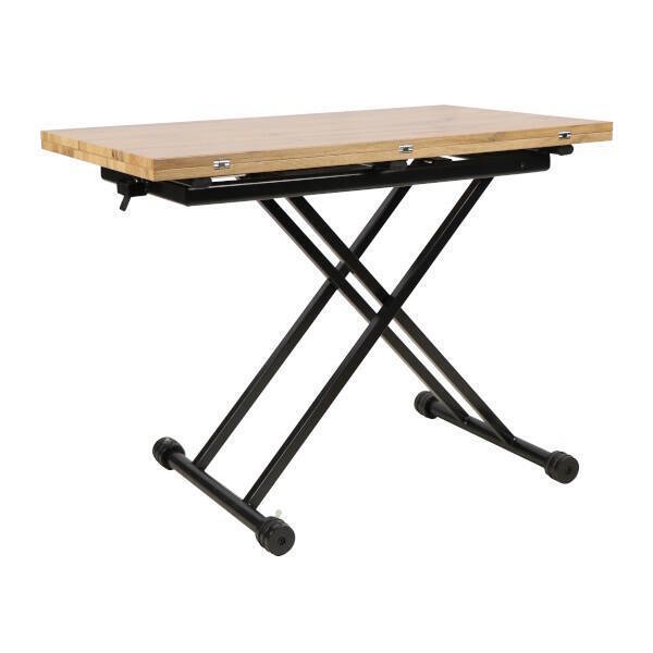 MESA CENTRO EXT. ELEVABLE MOD. ESKEL PATA NEGRA MATE - TAPA C/ ROBLE - Imagen 2