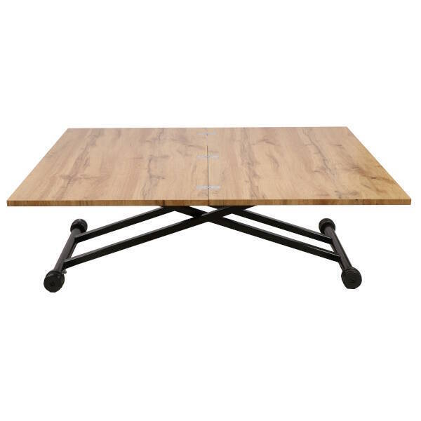 MESA CENTRO EXT. ELEVABLE MOD. ESKEL PATA NEGRA MATE - TAPA C/ ROBLE - Imagen 3