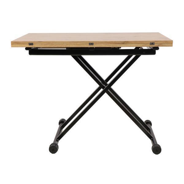 MESA CENTRO EXT. ELEVABLE MOD. ESKEL PATA NEGRA MATE - TAPA C/ ROBLE - Imagen 8