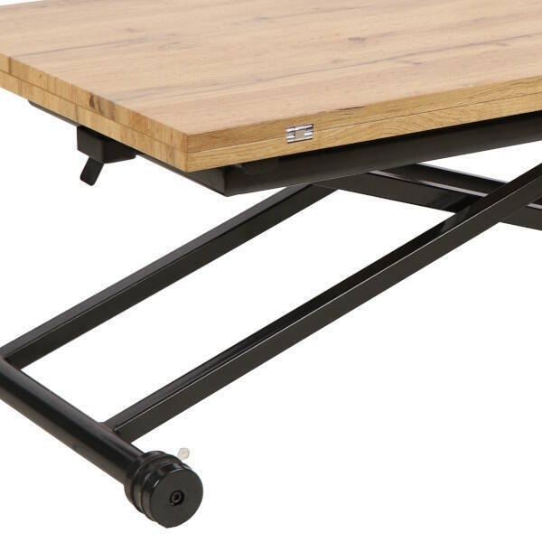 MESA CENTRO EXT. ELEVABLE MOD. ESKEL PATA NEGRA MATE - TAPA C/ ROBLE - Imagen 9