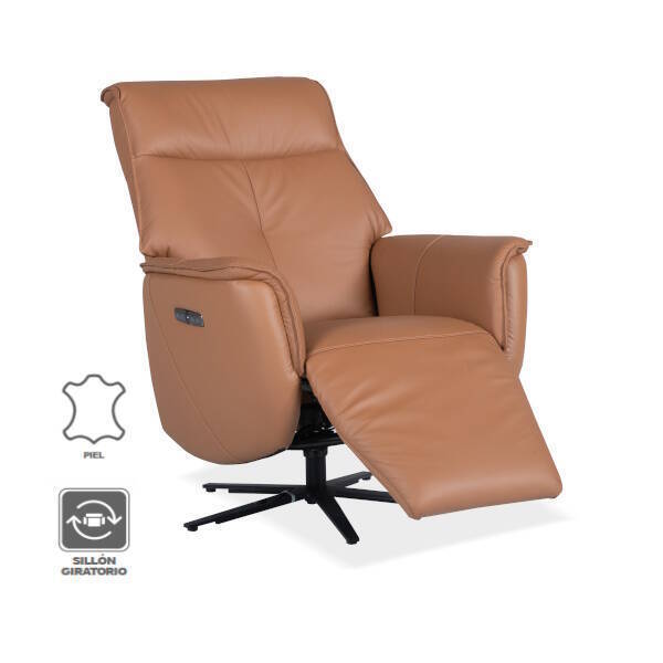 SILLON MOD. GATLIN PIEL C/ CAMEL GIRATORIO Y RELAX ELECTRICO - Imagen 2