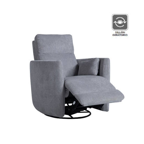 SILLON MOD. MEI TELA C/ GRIS GIRATORIO Y RELAX MANUAL COJINES INCLUIDOS - Imagen 5