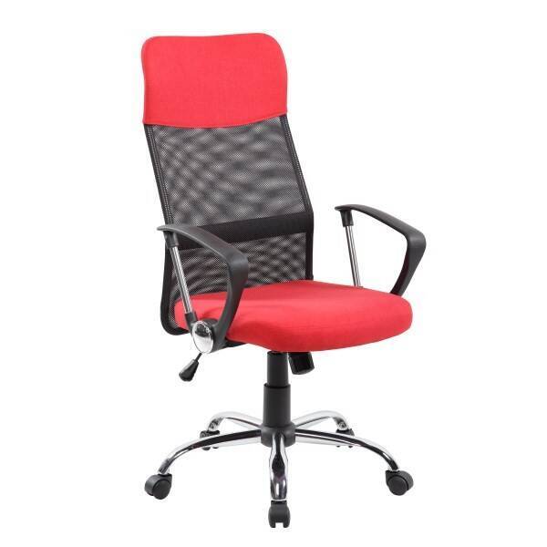 SILLA OFICINA MOD. LAYLA TELA ROJA - Imagen 2