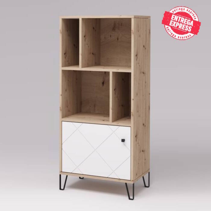 ESTANTERIA 1 PTA MOD. BILBAO ROBLE ARTISAN / BLANCO MATE