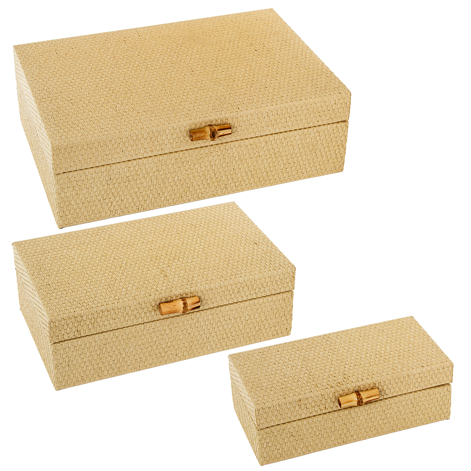 SET 3 JOYEROS RATÁN COLOR MIEL MADERA DM