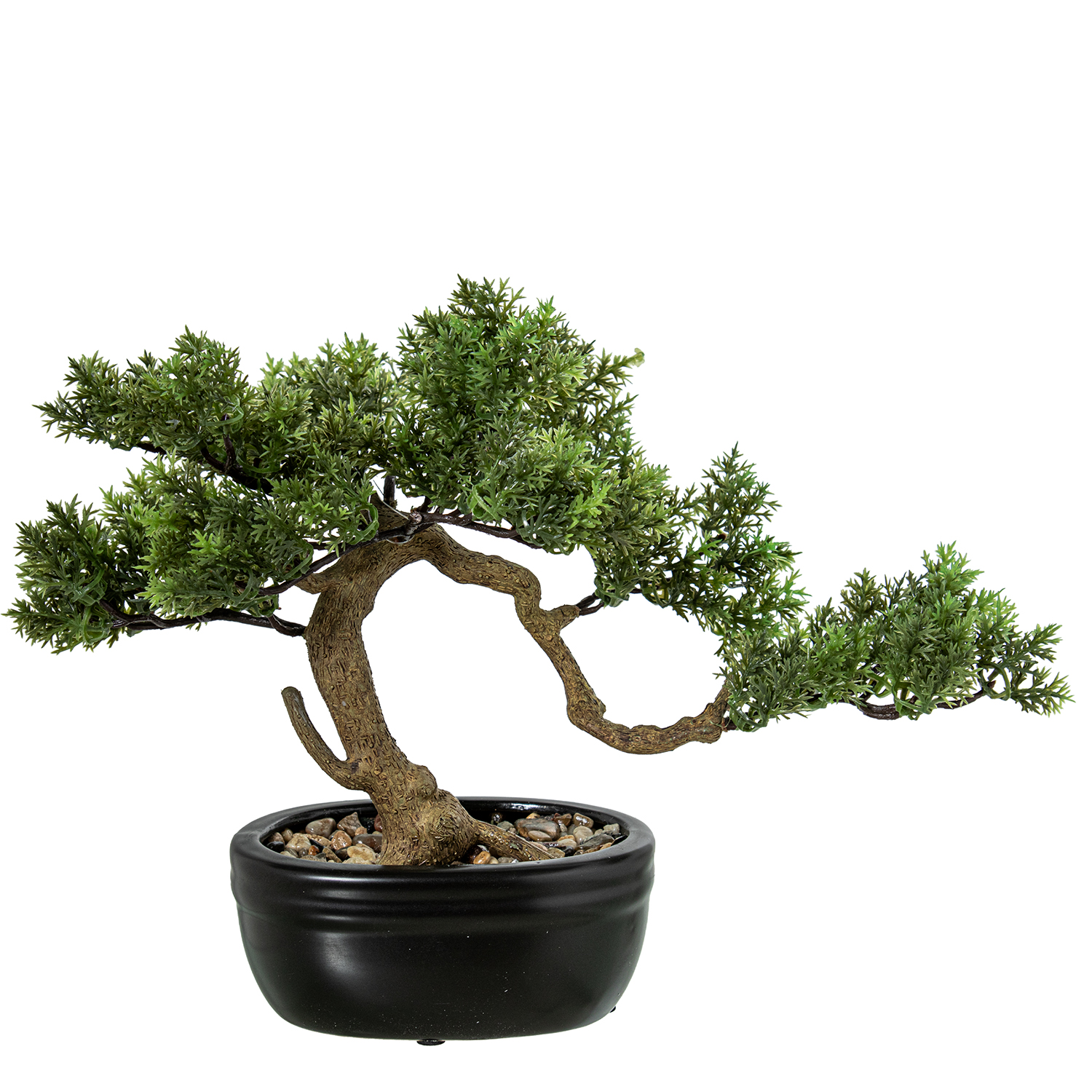 BONSAI ARTIFICIAL CIPRÉS 27CM+PVC C/MACETA CERÁMICA