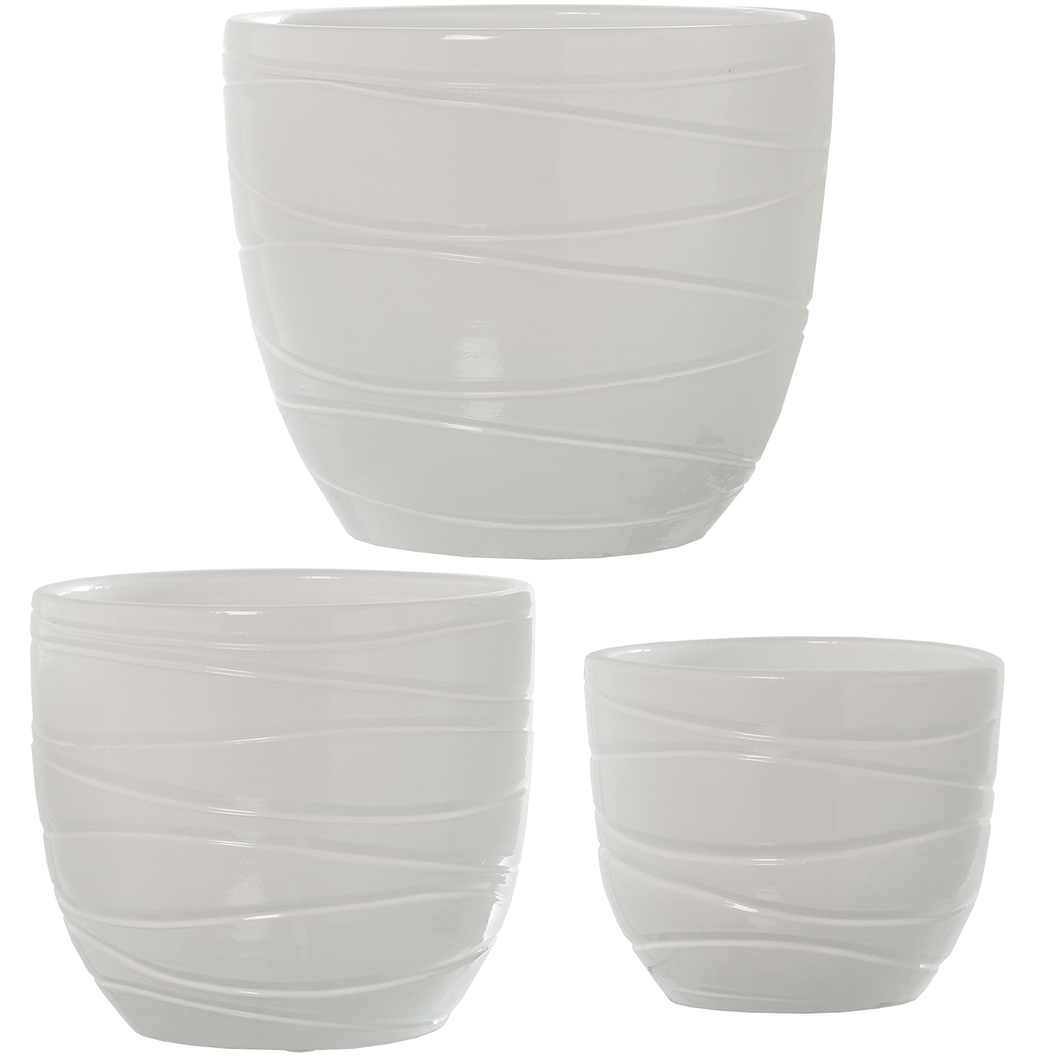 SET 3 MACETEROS CERÁMICA BLANC