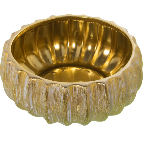 CENTRO CERÁMICA ø32CM ORO RAYADO BLANCO