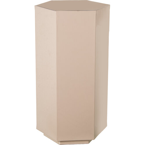 PEDESTAL HEXAGONAL 65CM METALBEIGE BRILLO