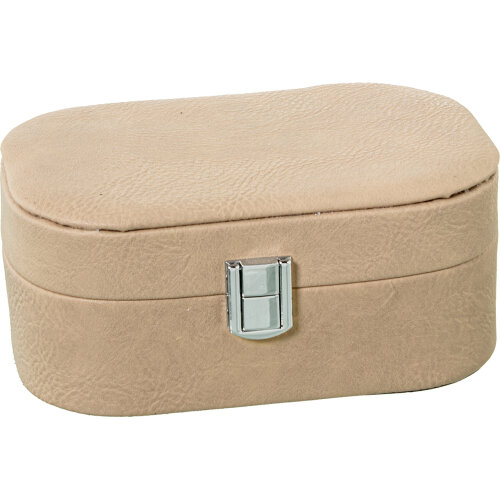 JOYERO POLIPIEL BEIGE C/CIERRE