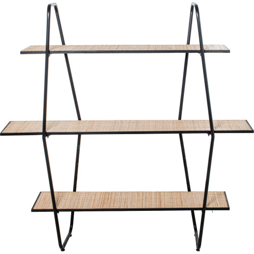 ESTANTERIA 3 BALDAS MADERA METAL NEGRO