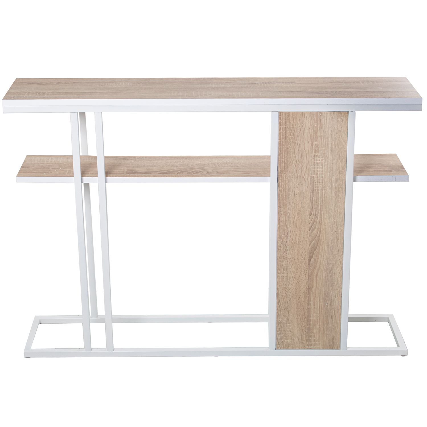 MESA ENTRADA MADERA COLOR ROBLE/METAL NEGRO