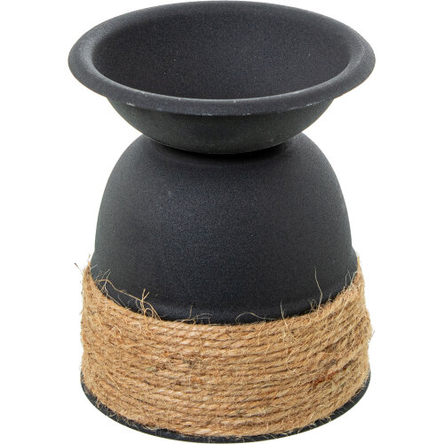 PORTAVELAS METAL NEGRO C/CUERD