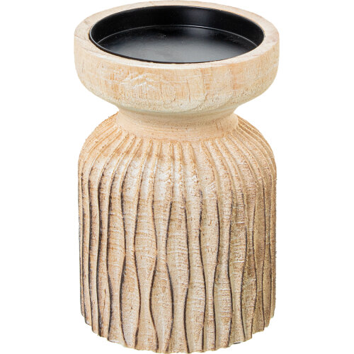 PORTAVELAS MADERA/METALA YUTE