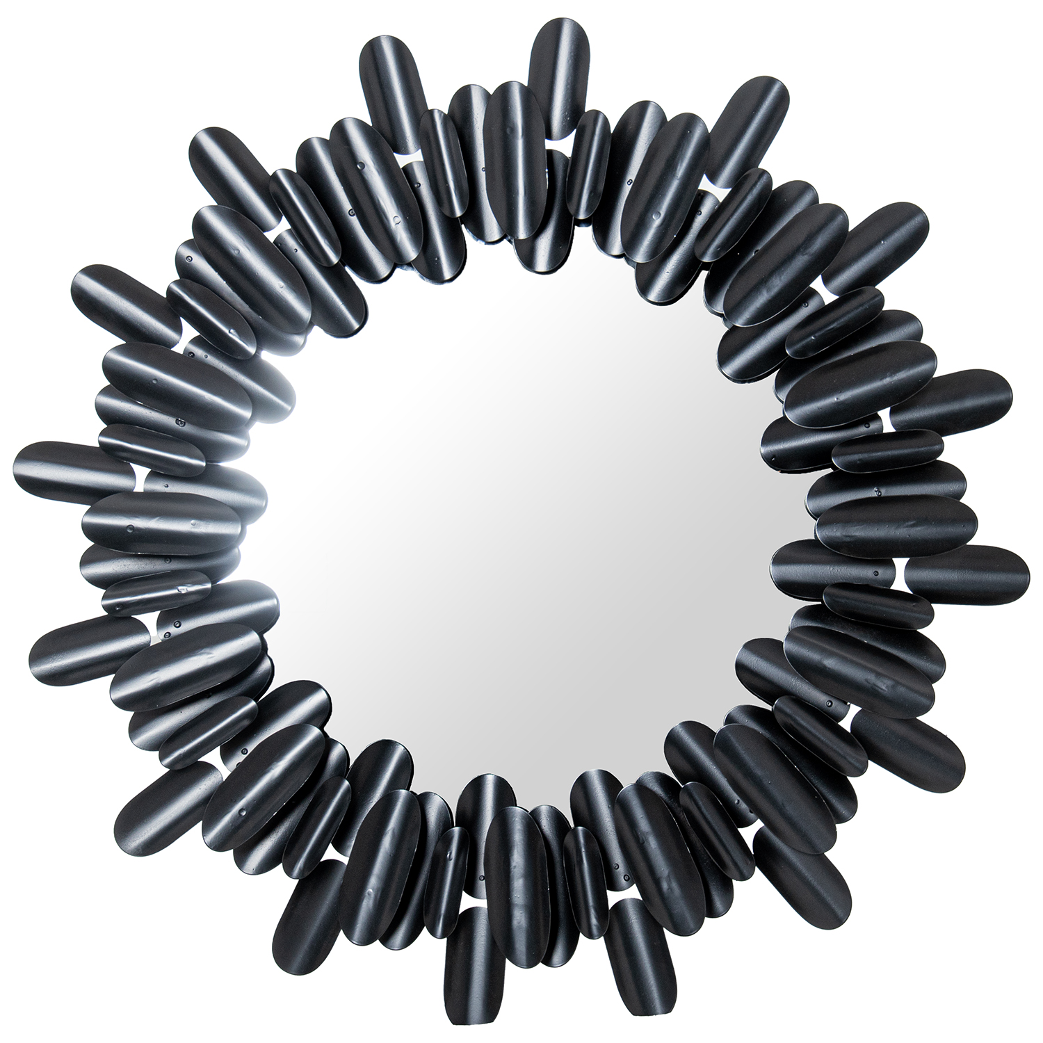 ESPEJO METAL 82CM NEGRO REDOND