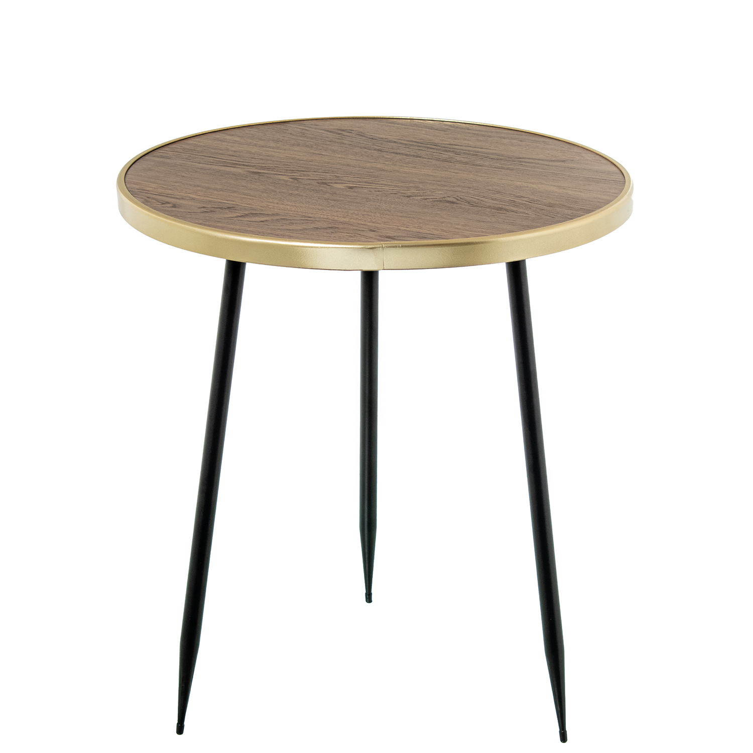 MESA AUXILIAR MADERA NOGAL BOR/PATAS METAL NEGRO