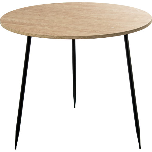 MESA AUXILIAR MADERA NATURAL CDE DORADO C/PATAS METAL NEGRO
