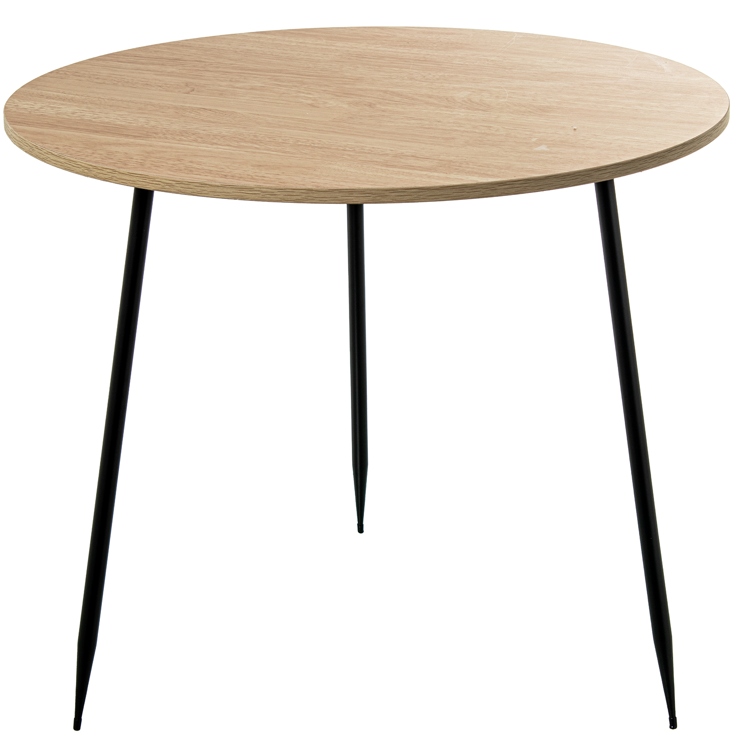 MESA AUXILIAR MADERA NATURAL CDE DORADO C/PATAS METAL NEGRO