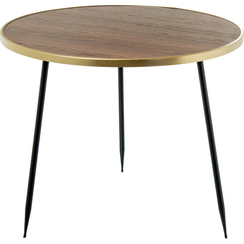 MESA AUXILIAR MADERA NOGAL BOR/PATAS METAL NEGRO