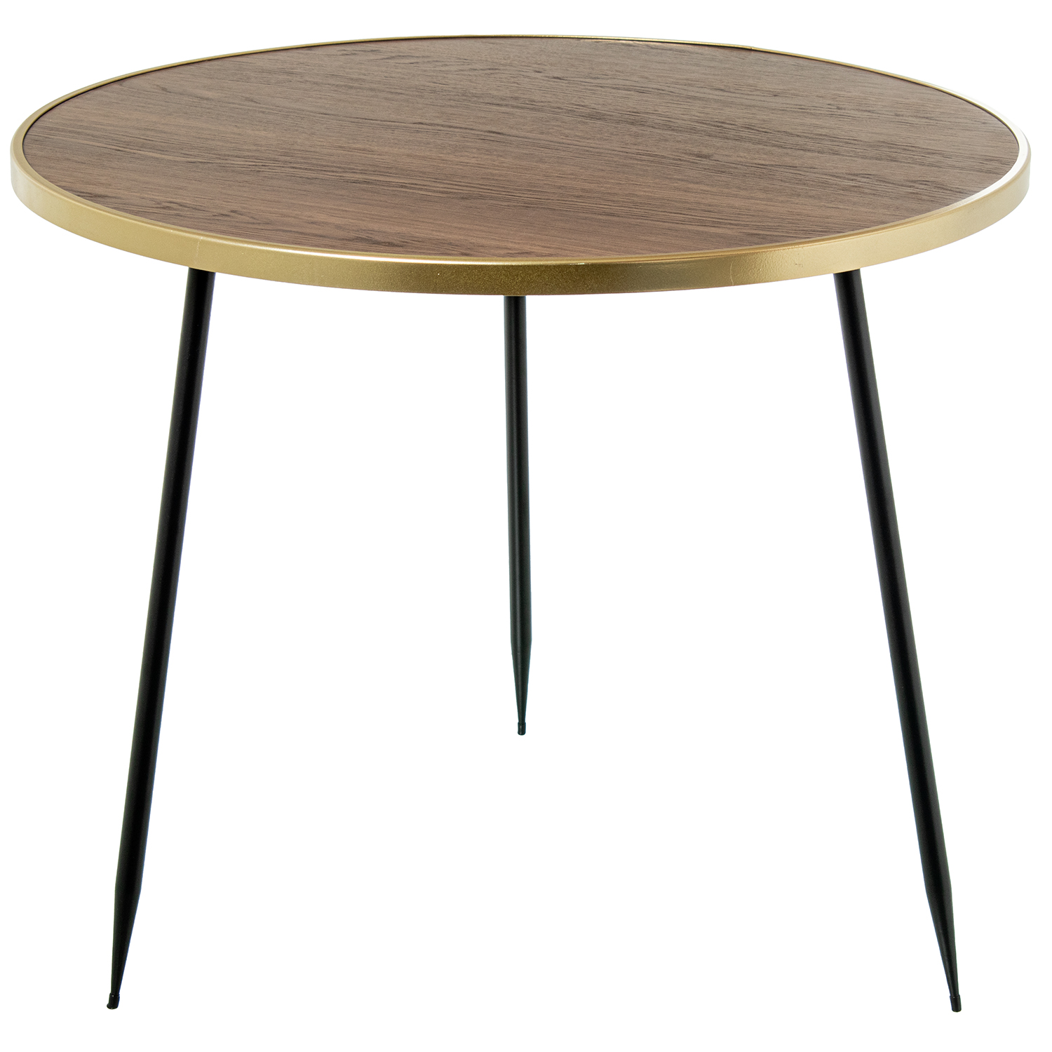 MESA AUXILIAR MADERA NOGAL BOR/PATAS METAL NEGRO