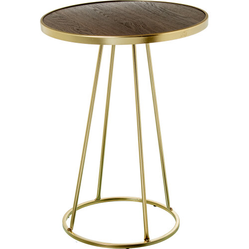 MESA AUXILIAR MADERA NOGAL BOR/PATAS METAL NEGRO