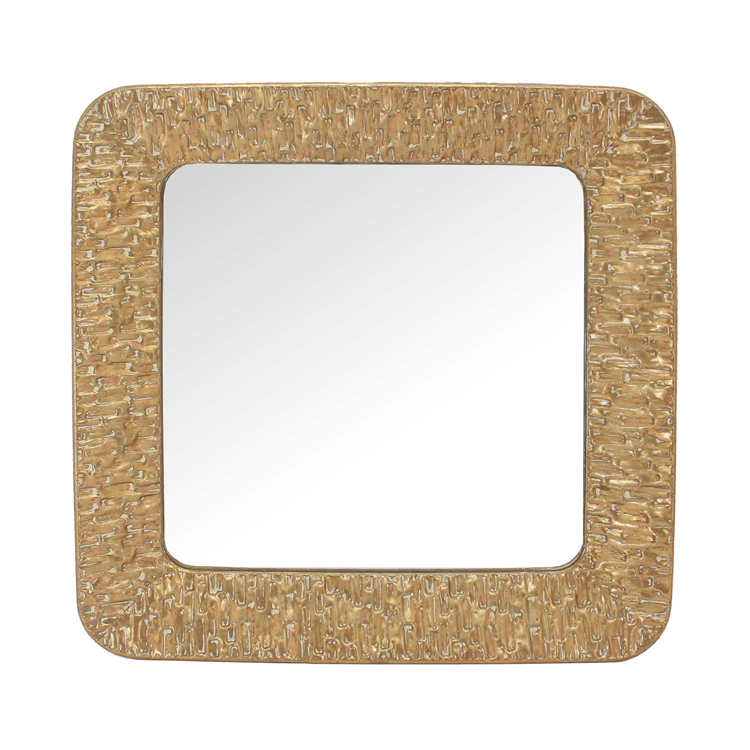 ESPEJO PARED CUADRADO METAL DORADO