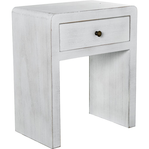 MESA DE NOCHE MADERA BLANCO DM+PAULOWNIA