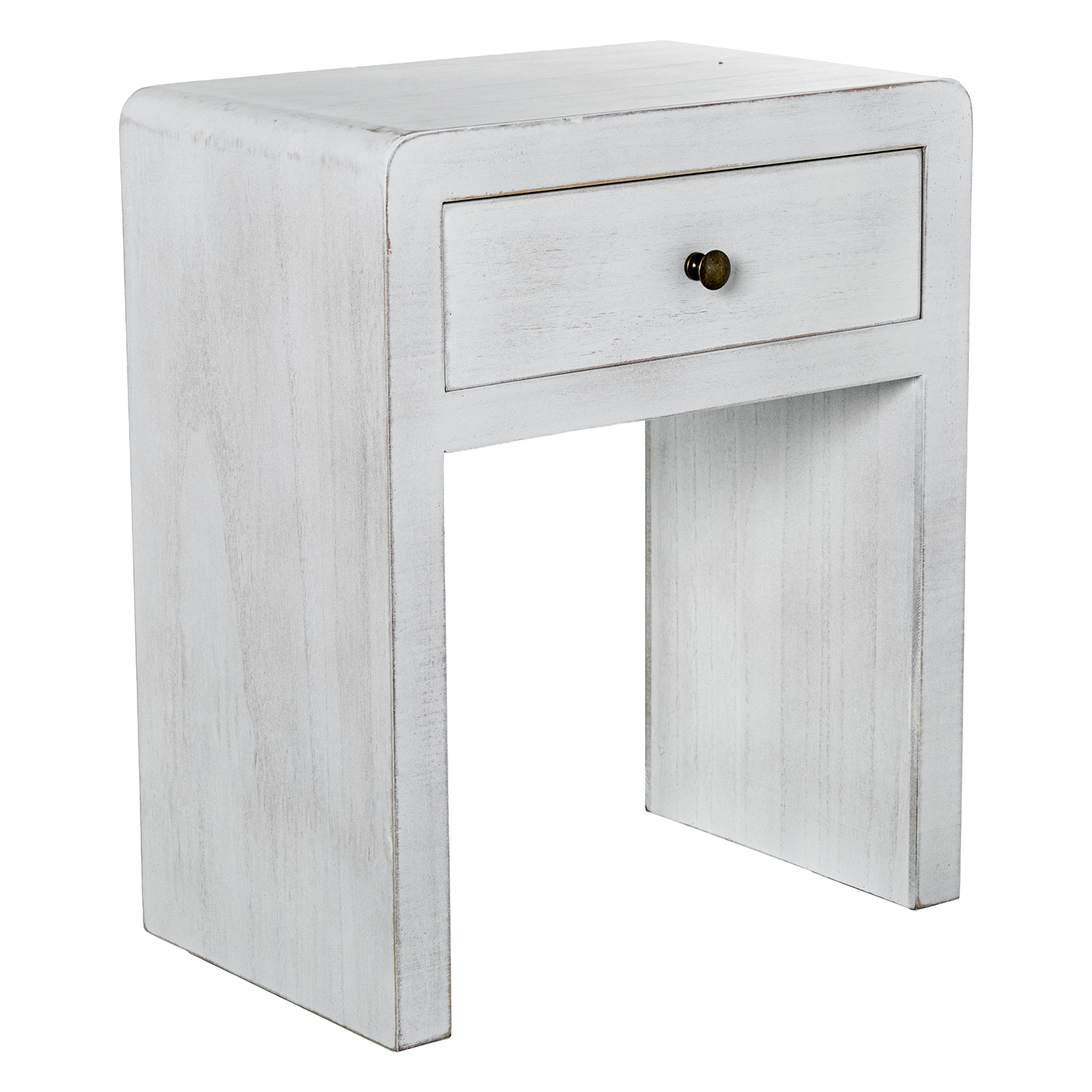 MESA DE NOCHE MADERA BLANCO DM+PAULOWNIA