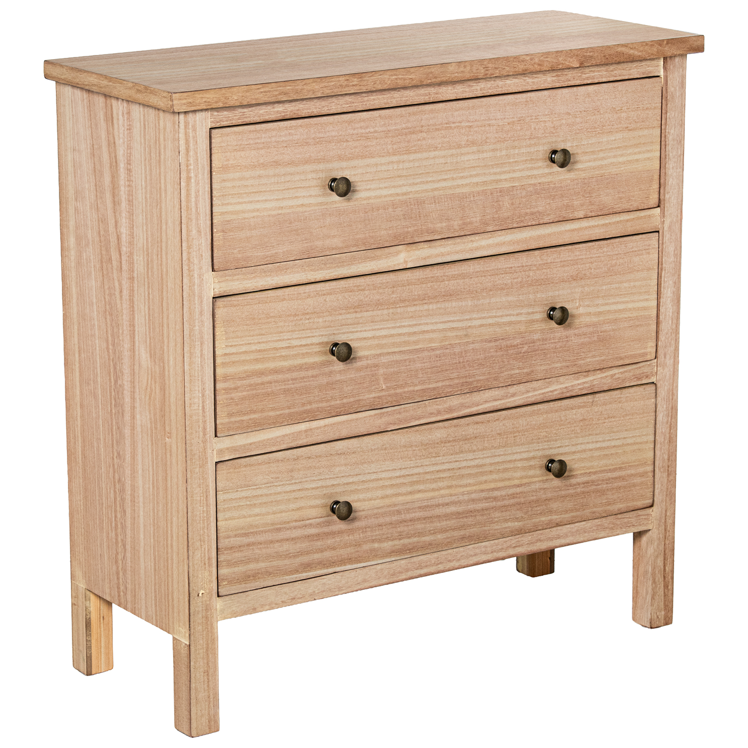 CÓMODA MADERA NATURAL C/3 CAJOM+PAULOWNIA