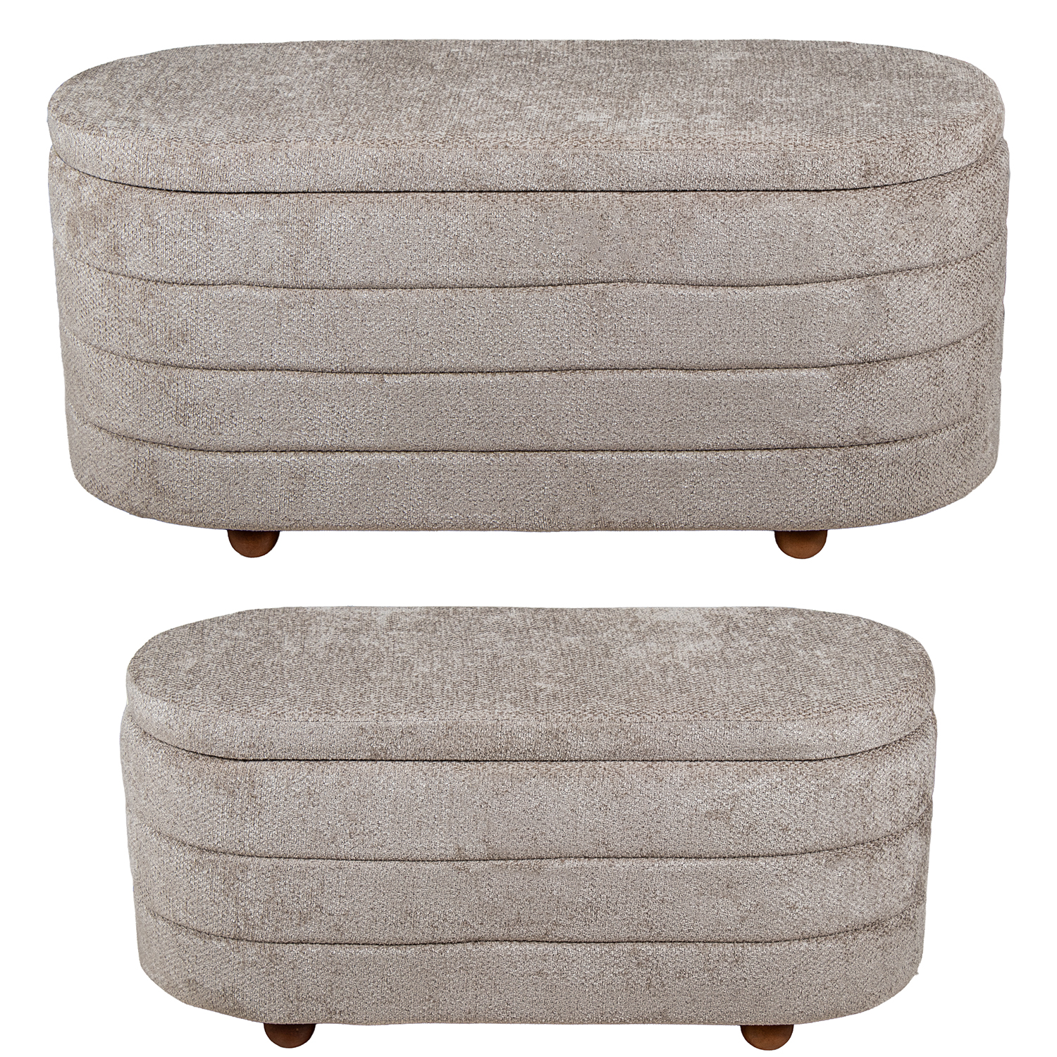SET 2 PUF POLIESTER MARRON CLAA