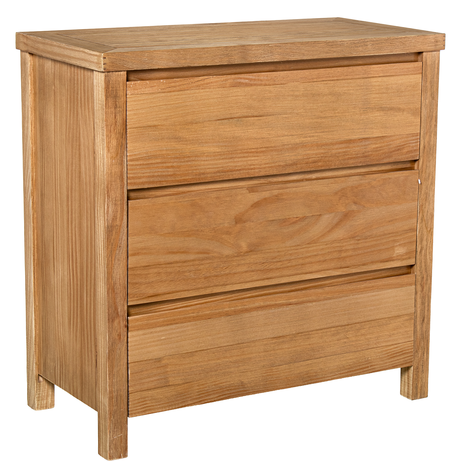 CÓMODA MADERA NATURAL 3 CAJONEPINO DE NUEVA ZELANDA