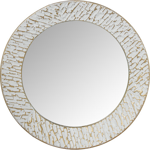 ESPEJO METAL BLANCO/OROADO/MADERA